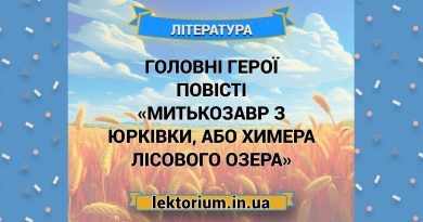 Головні герої повісті «Митькозавр з Юрківки, або Химера лісового озера»