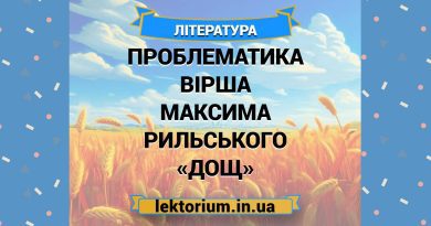 Проблематика вірша Максима Рильського «Дощ»
