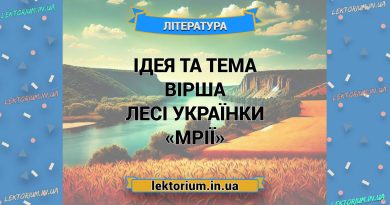 Ідея та тема вірша Лесі Українки «Мрії»