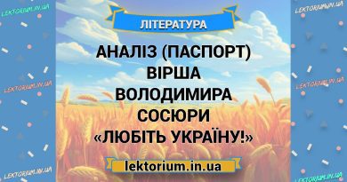Аналіз (паспорт) вірша Володимира Сосюри «Любіть Україну!»