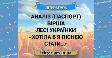 Аналіз (паспорт) вірша Лесі Українки «Хотіла б я піснею стати…»