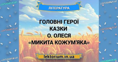 Головні герої казки О. Олеся «Микита Кожум’яка»