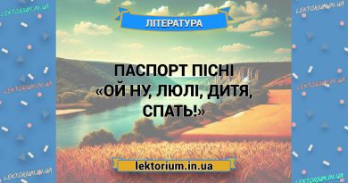 Паспорт пісні «Ой ну, люлі, дитя, спать!»