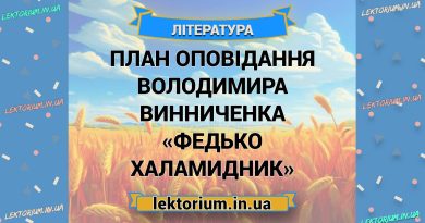 План оповідання Володимира Винниченка «Федько Халамидник»