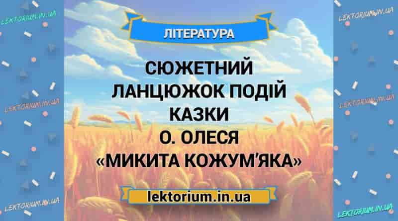 Сюжетний ланцюжок подій казки О. Олеся «Микита Кожум’яка»