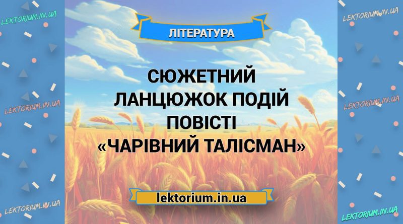 Сюжетний ланцюжок подій повісті «Чарівний Талісман»