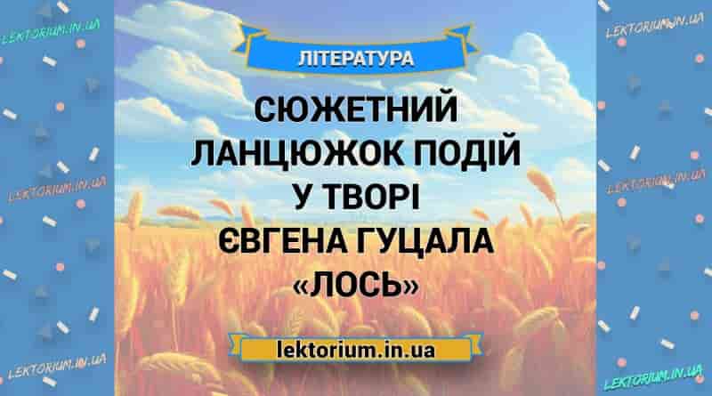 Сюжетний ланцюжок подій у творі Євгена Гуцала «Лось»