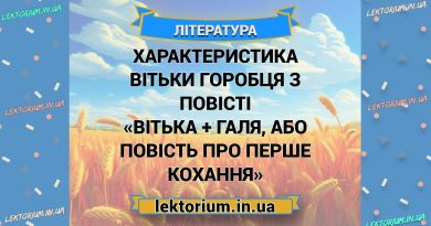 Характеристика Вітьки Горобця з повісті «Вітька + Галя, або Повість про перше кохання»