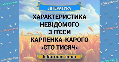 Характеристика Невідомого з п'єси Карпенка-Карого «Сто тисяч»