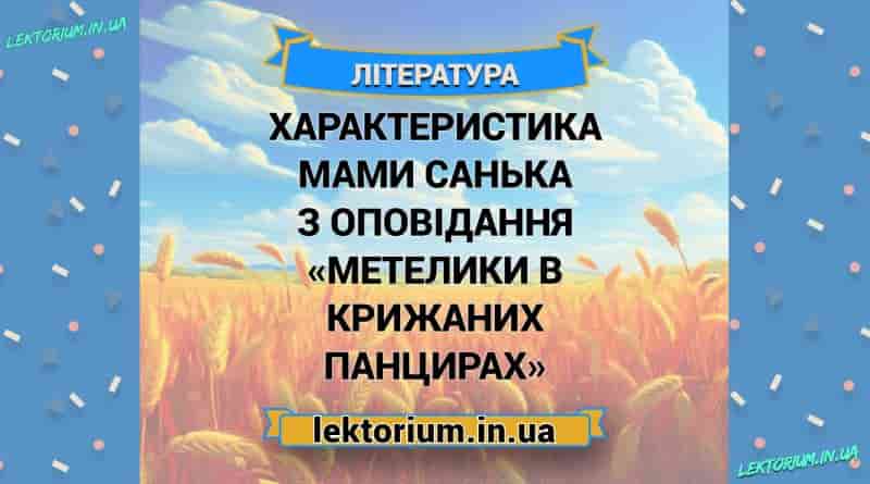 Характеристика мами Санька з оповідання «Метелики в крижаних панцирах»