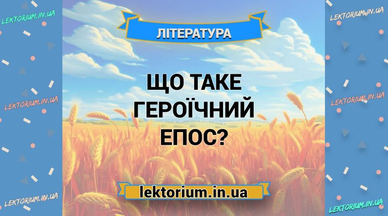 Що таке героїчний епос
