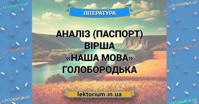 Аналіз (паспорт) вірша «Наша мова» Голобородька