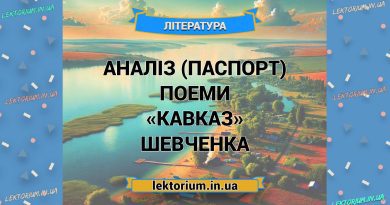 Аналіз (паспорт) поеми «Кавказ» Шевченка