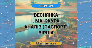 «Веснянка» І. Манжура_ АНАЛІЗ (ПАСПОРТ) вірша