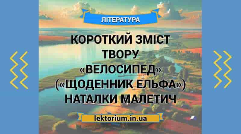 Короткий зміст твору «Велосипед» («Щоденник Ельфа») Наталки Малетич