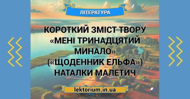 Короткий зміст твору «Мені тринадцятий минало» («Щоденник Ельфа») Наталки Малетич