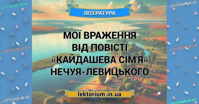 Мої враження від повісті «Кайдашева сім'я» Нечуя-Левицького
