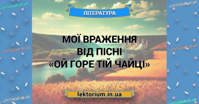Мої враження від пісні «Ой горе тій чайці»