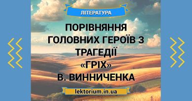 Порівняння головних героїв з трагедії «Гріх» В. Винниченка