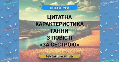 Цитатна характеристика Ганни з повісті «За сестрою»