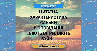 Цитатна характеристика Саньки в оповіданні «Віють вітри, віють буйні»
