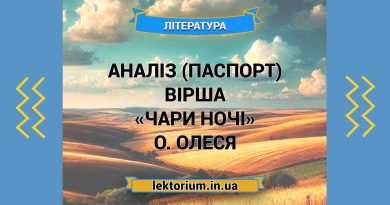 Аналіз (паспорт) вірша «Чари ночі» О. Олеся