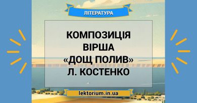 Композиція вірша «Дощ полив» Л. Костенко