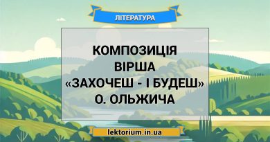 Композиція вірша «Захочеш - і будеш» О. Ольжича
