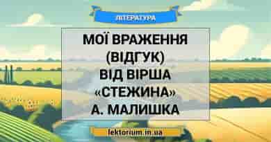Мої враження (відгук) від вірша «Стежина» А. Малишка