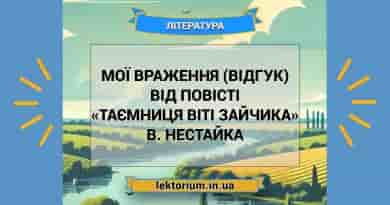 Мої враження (відгук) від повісті «Таємниця Віті Зайчика» В. Нестайка