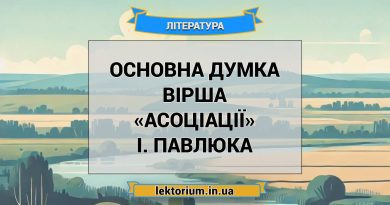Основна думка вірша «Асоціації» І. Павлюка