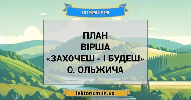 План вірша «Захочеш - і будеш» О. Ольжича