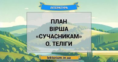 План вірша «Сучасникам» О. Теліги