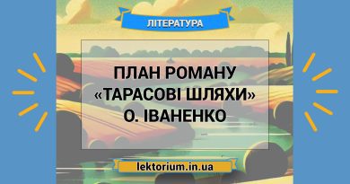 План роману «Тарасові шляхи» О. Іваненко