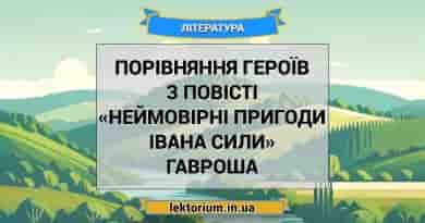 Порівняння героїв з повісті «Неймовірні пригоди Івана Сили» Гавроша