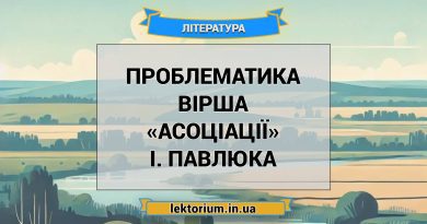 Проблематика вірша «Асоціації» І. Павлюка