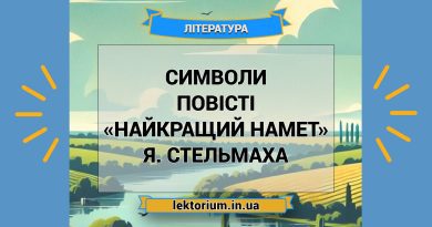 Символи повісті «Найкращий намет» Я. Стельмаха