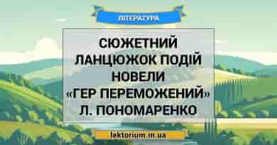 Сюжетний ланцюжок подій новели «Гер переможений» Л. Пономаренко