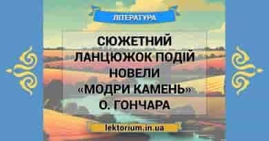 Сюжетний ланцюжок подій новели «Модри Камень» О. Гончара