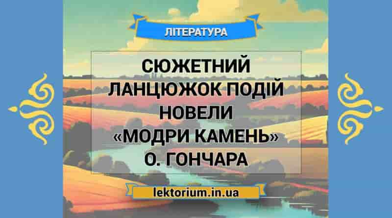 Сюжетний ланцюжок подій новели «Модри Камень» О. Гончара