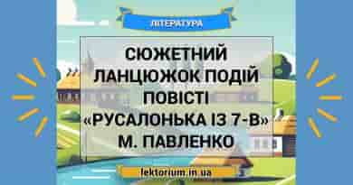 Сюжетний ланцюжок подій повісті «Русалонька із 7-В» М. Павленко