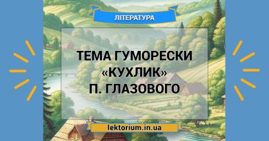 Тема гуморески «Кухлик» П. Глазового