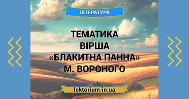 Тематика вірша «Блакитна Панна» М. Вороного
