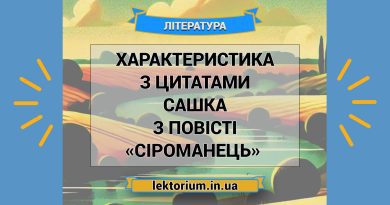 Характеристика з цитатами Сашка з повісті «Сіроманець» Вінграновського