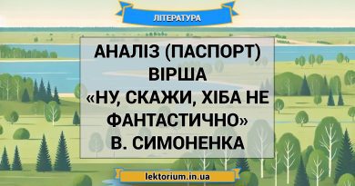 Аналіз (паспорт) вірша «Ну, скажи, хіба не фантастично» В. Симоненка
