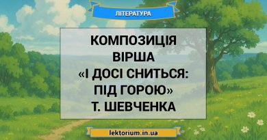 Композиція вірша «І досі сниться_ під горою» Т. Шевченка