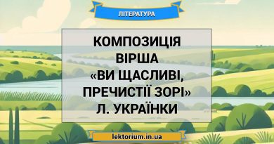 Композиція вірша «Ви щасливі, пречистії зорі» Л. Українки