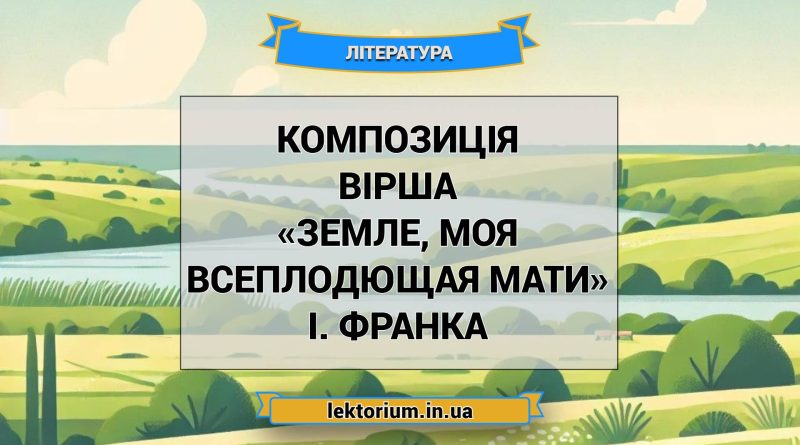 Композиція вірша «Земле, моя всеплодющая мати» І. Франка