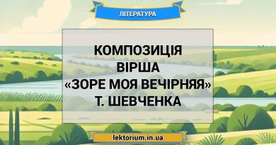 Композиція вірша «Зоре моя вечірняя» Т. Шевченка