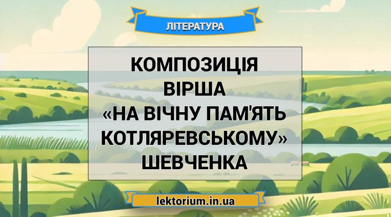 Композиція вірша «На вічну пам'ять Котляревському» Шевченка